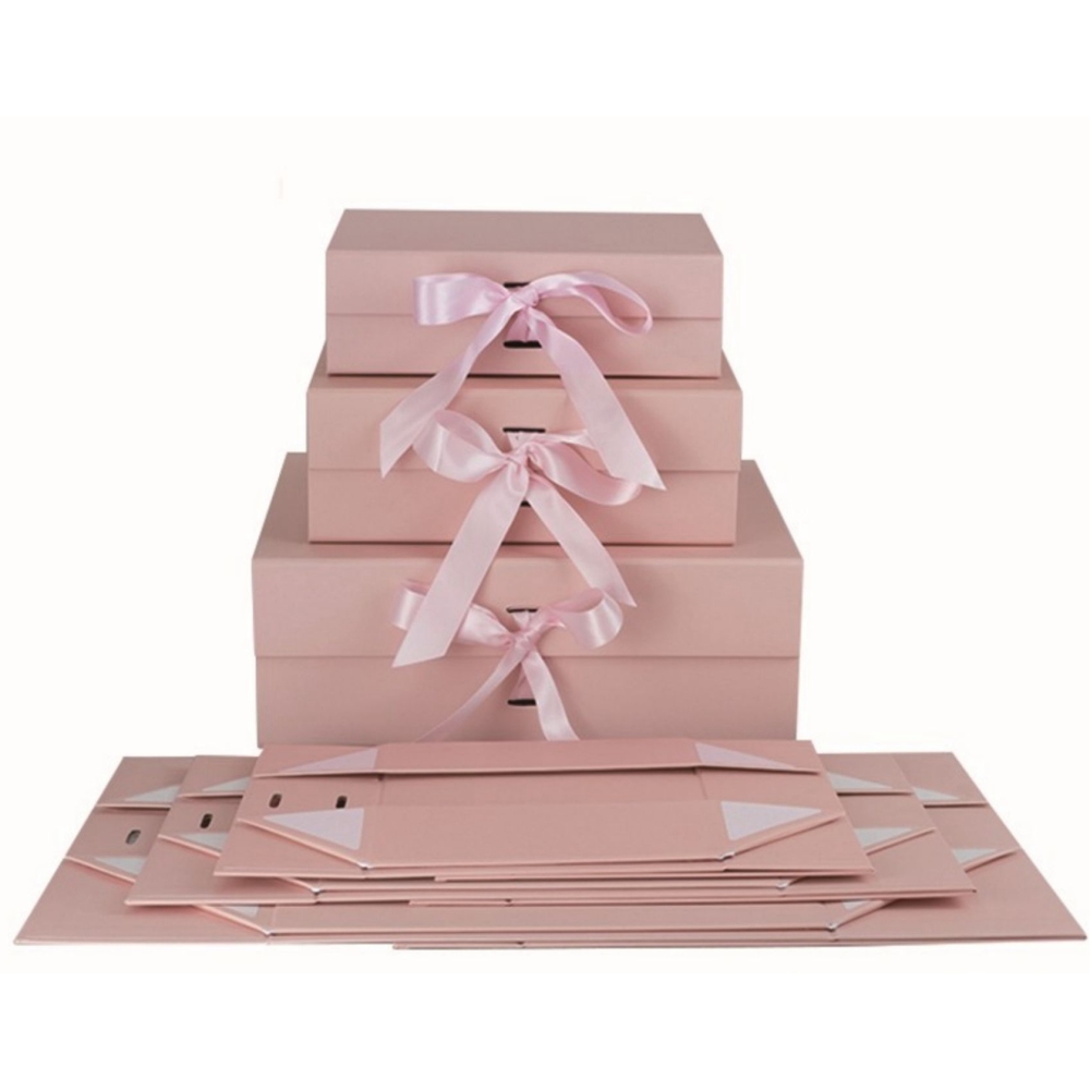 Pink Magnetic Gift Boxes | Folding Gift Boxes With Ribbon